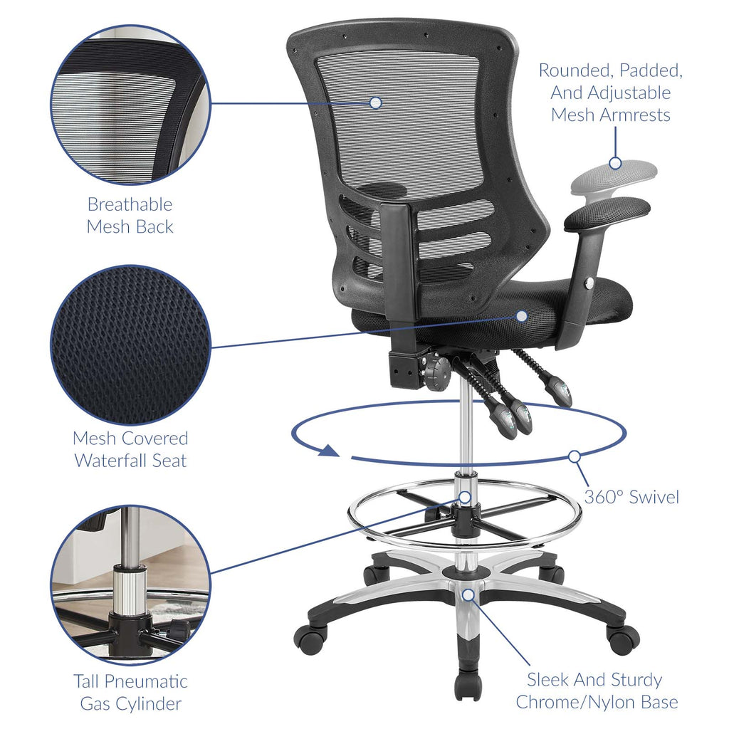 Calibrate Mesh Drafting Chair in Black