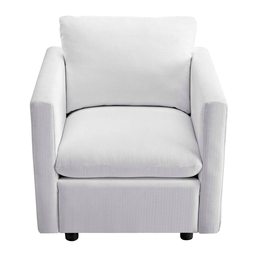 Activate Upholstered Fabric Armchair in White