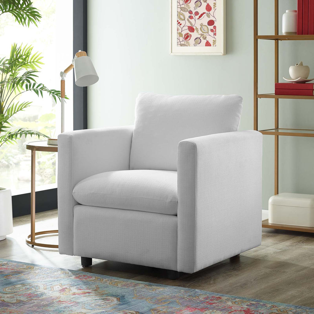 Activate Upholstered Fabric Armchair in White