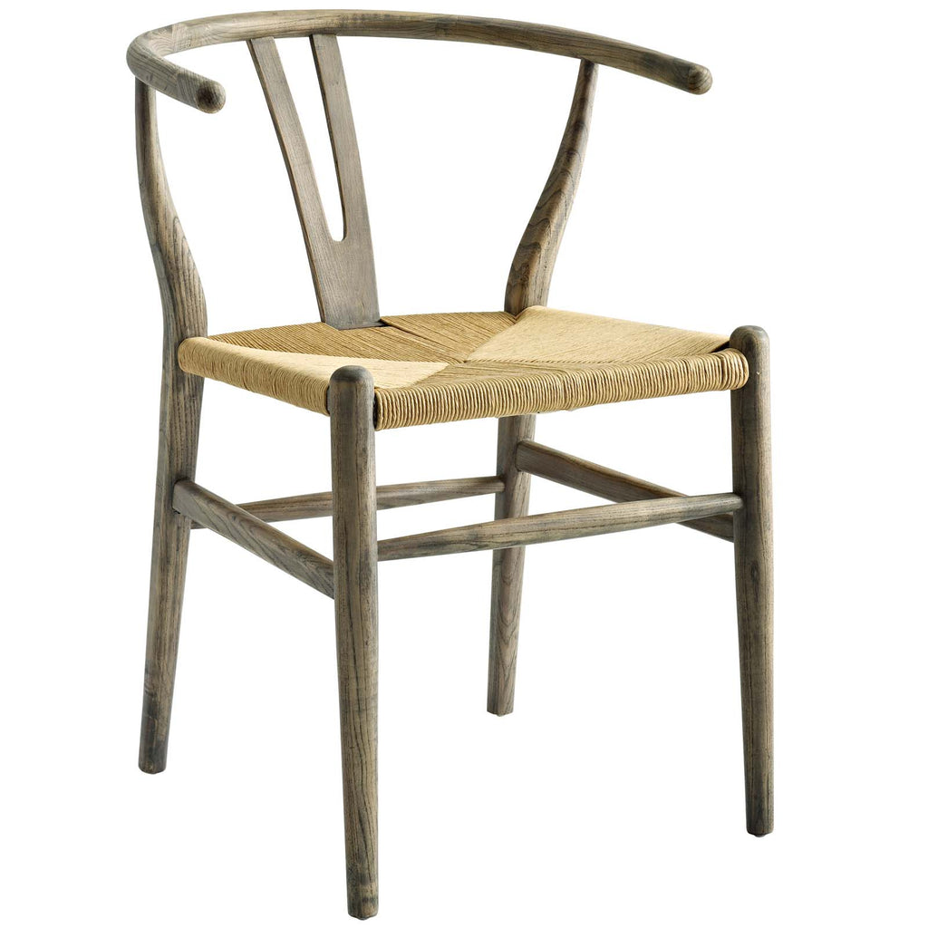 Amish Dining Wood Side Chair in Weathered Gray