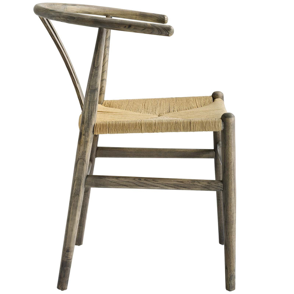 Amish Dining Wood Side Chair in Weathered Gray
