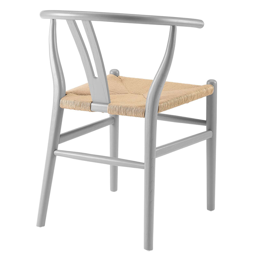 Amish Dining Wood Side Chair in Light Gray