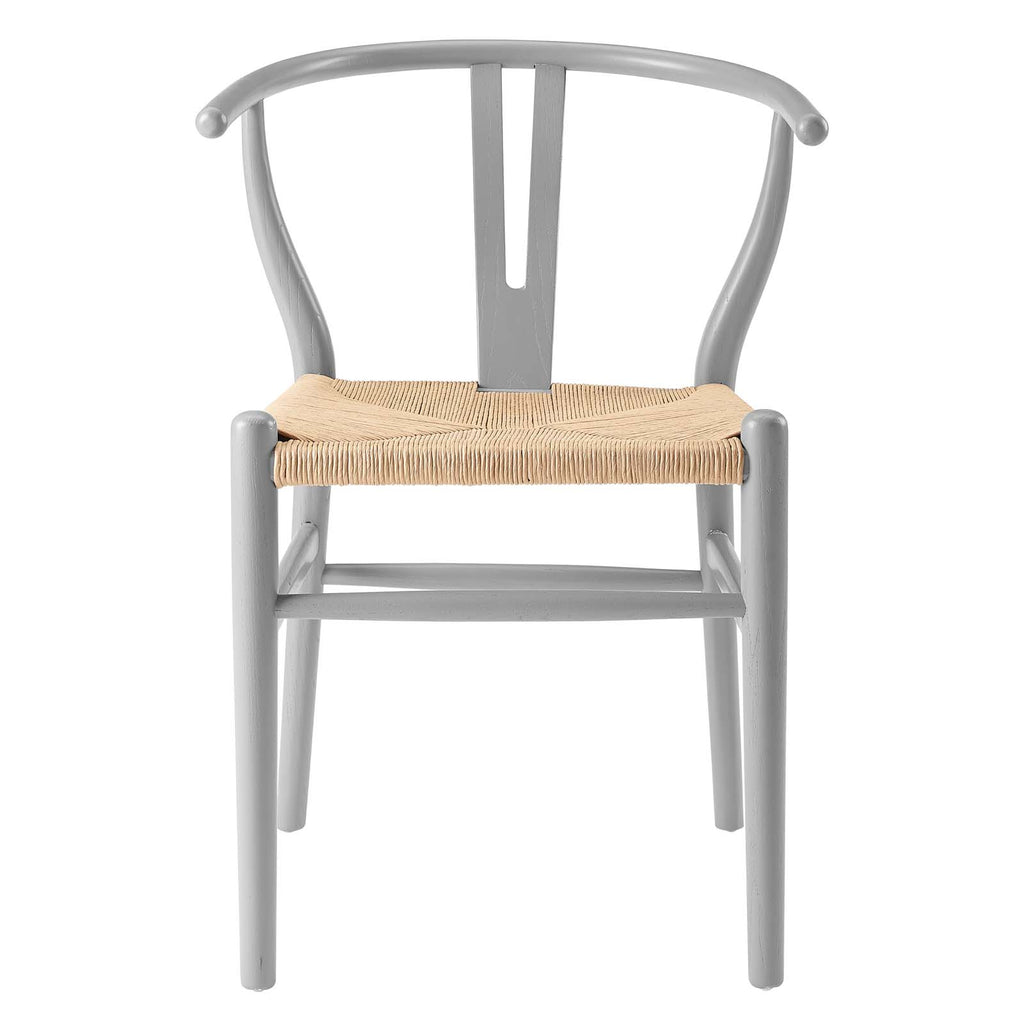 Amish Dining Wood Side Chair in Light Gray