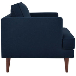 Agile Upholstered Fabric Armchair in Blue