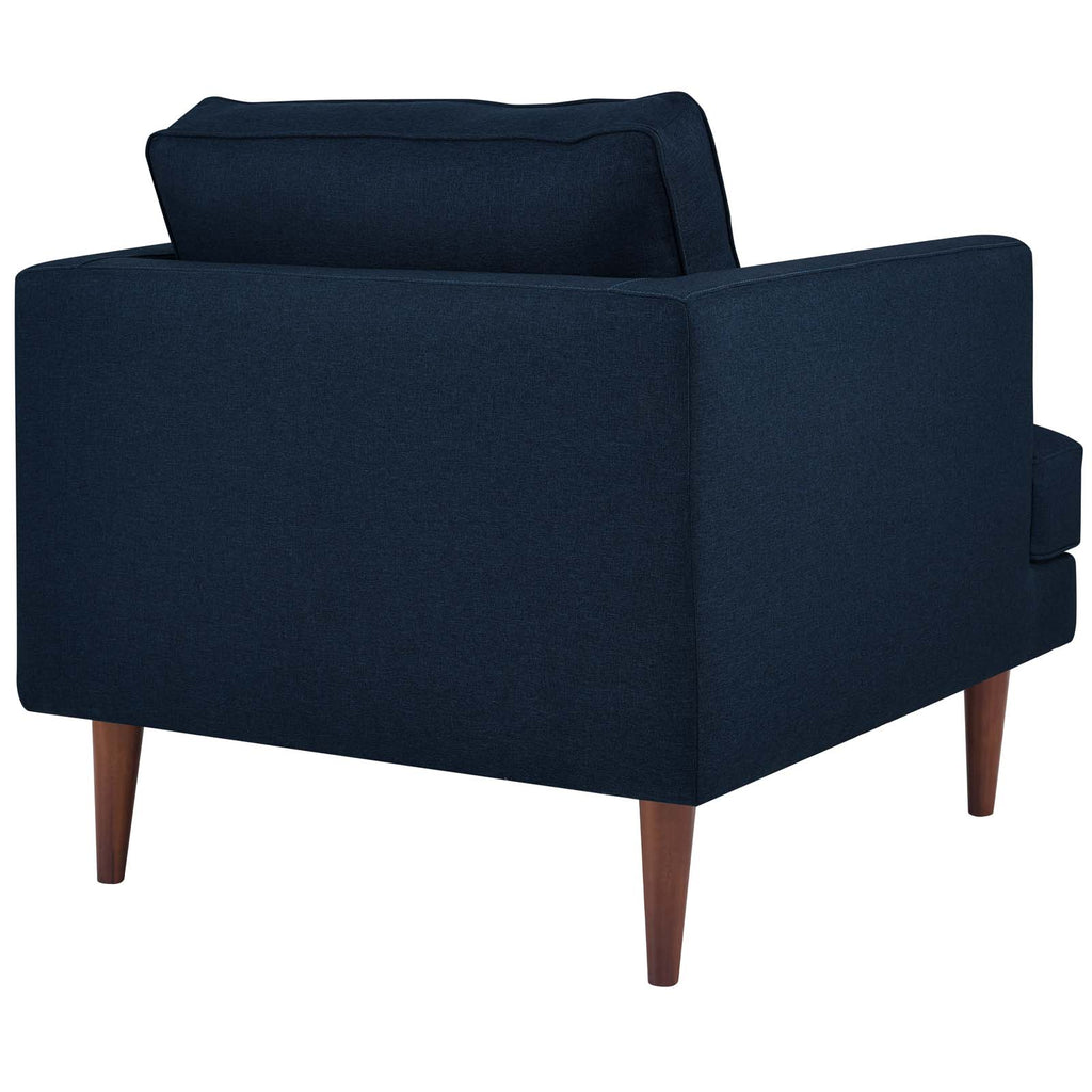 Agile Upholstered Fabric Armchair in Blue