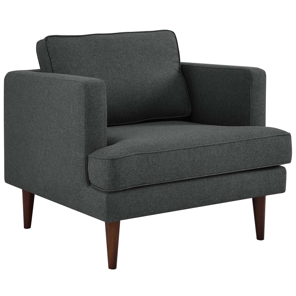 Agile Upholstered Fabric Armchair in Gray