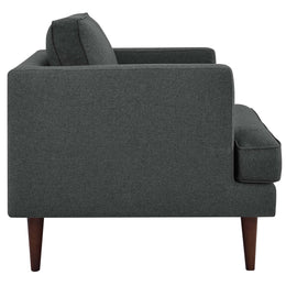 Agile Upholstered Fabric Armchair in Gray