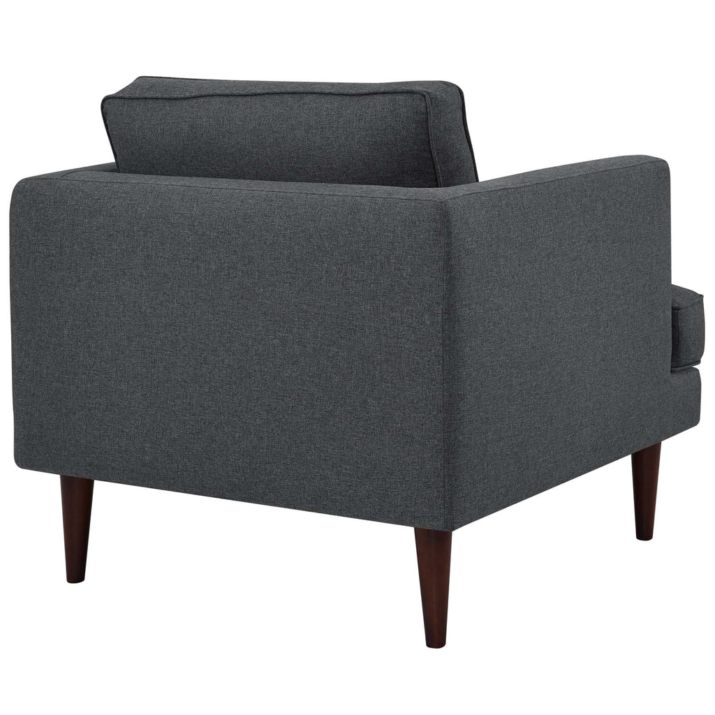 Agile Upholstered Fabric Armchair in Gray