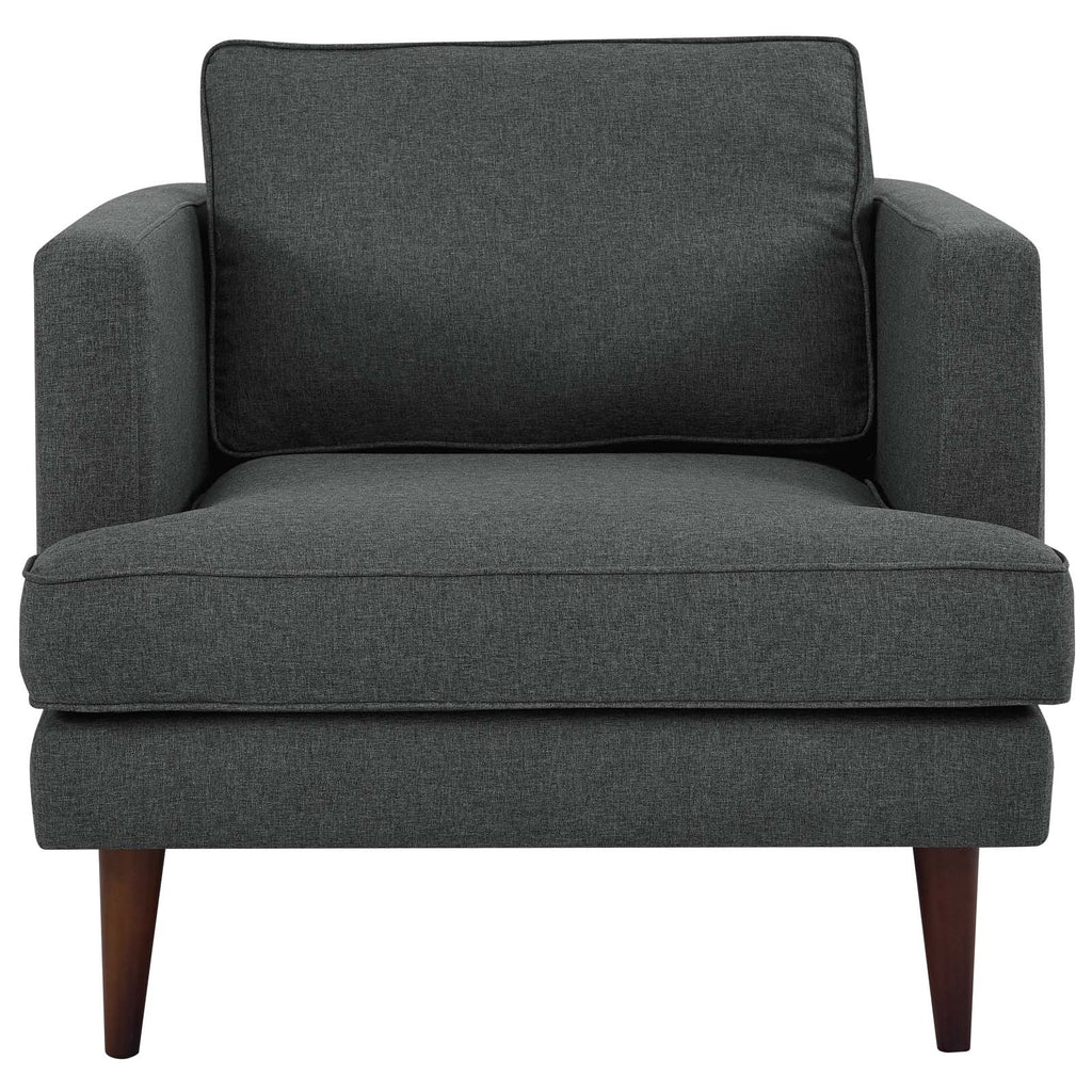 Agile Upholstered Fabric Armchair in Gray