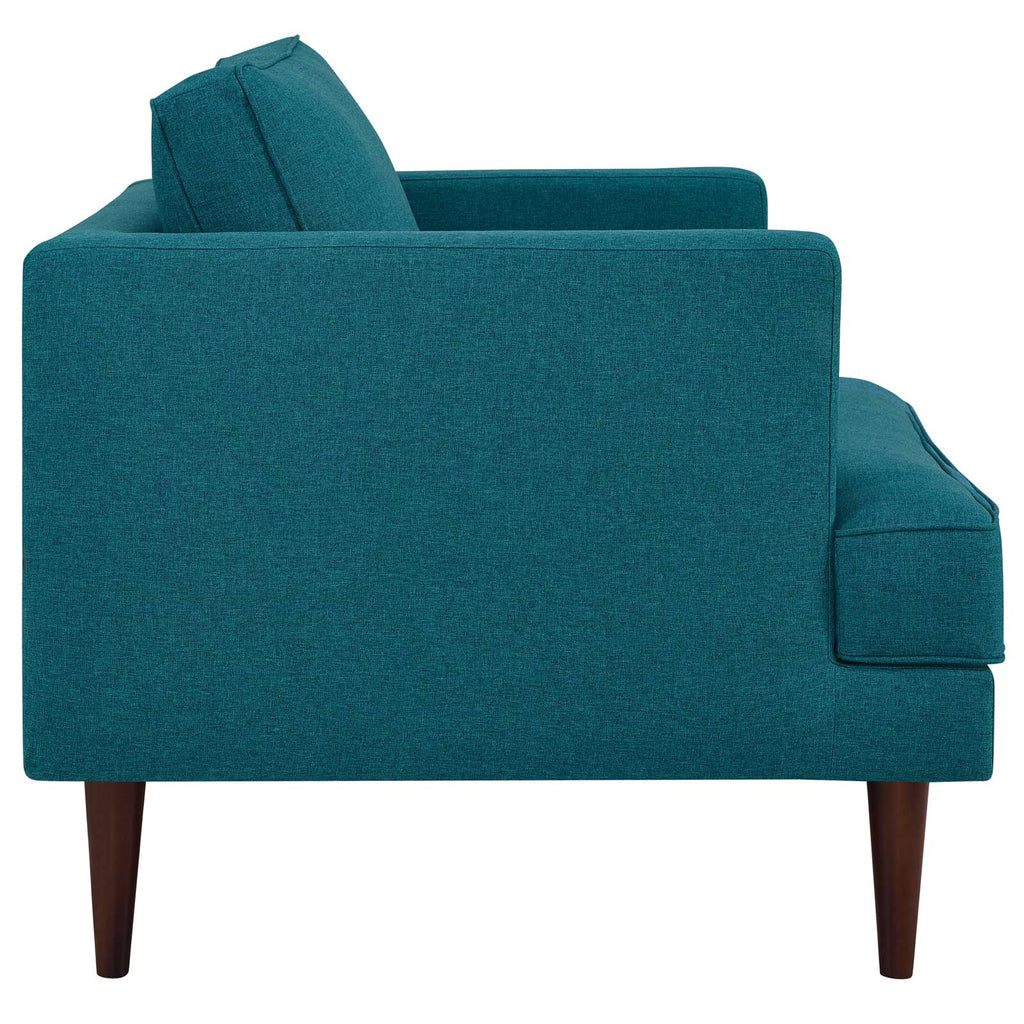 Agile Upholstered Fabric Armchair in Teal