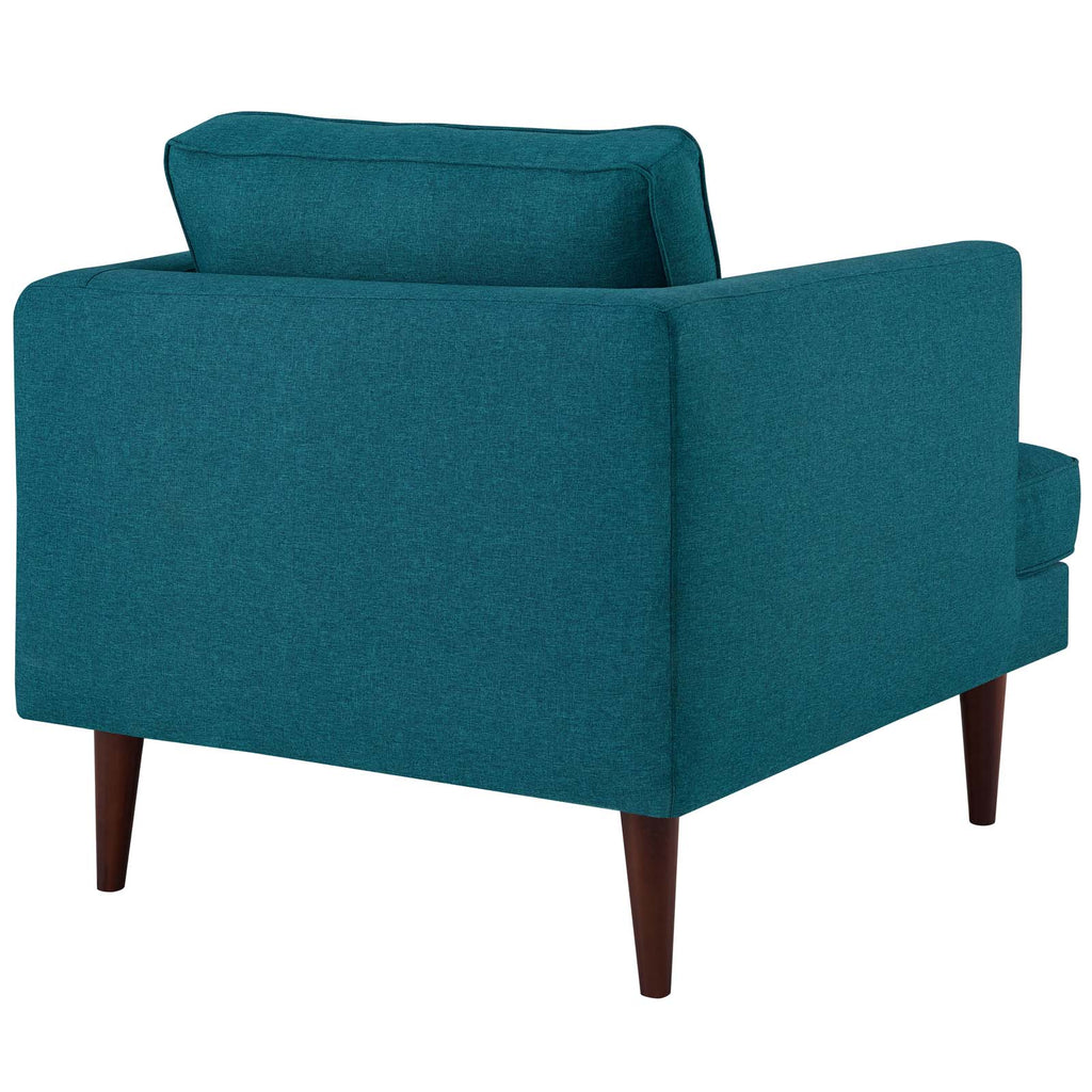 Agile Upholstered Fabric Armchair in Teal