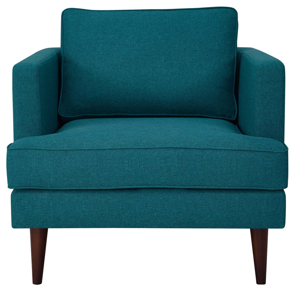 Agile Upholstered Fabric Armchair in Teal