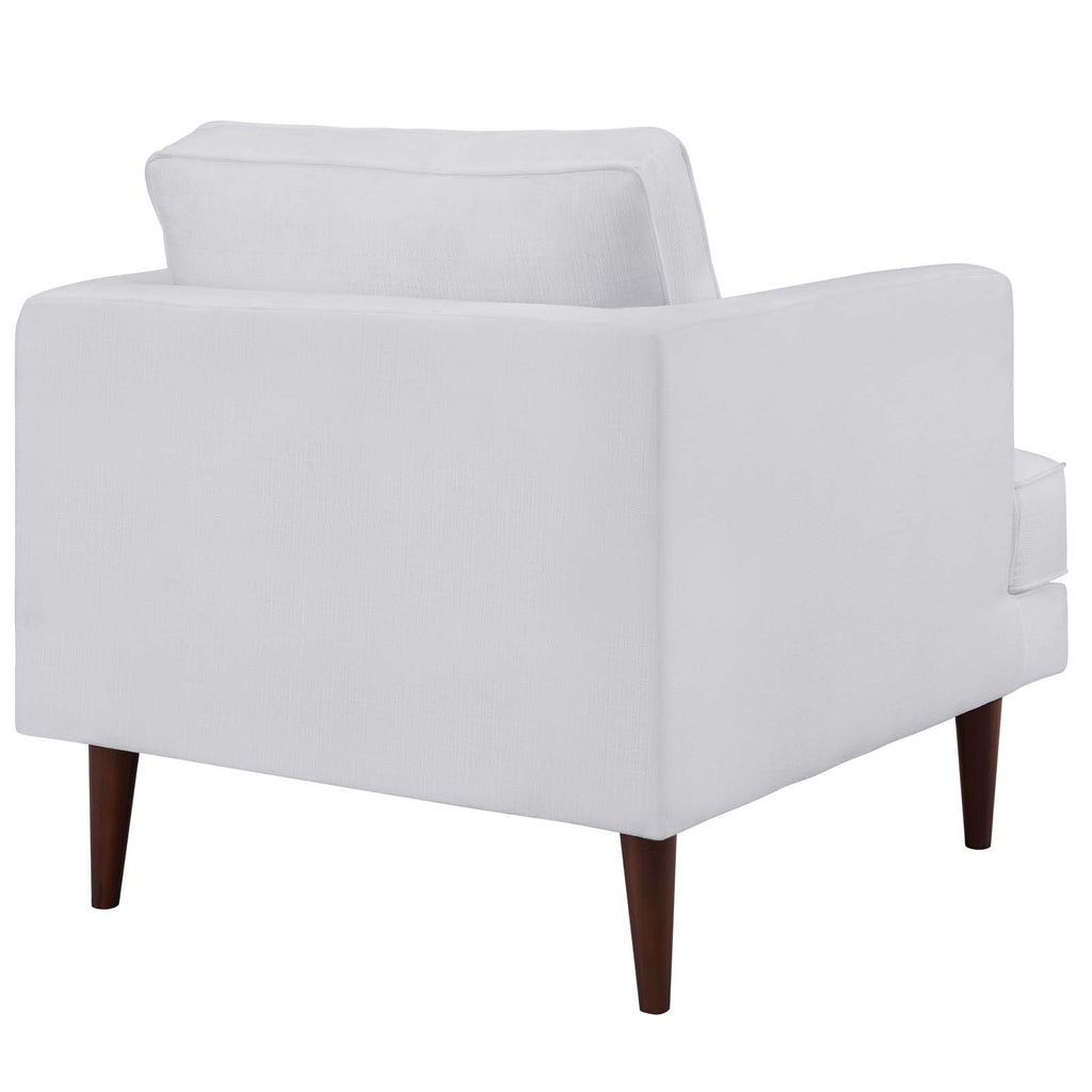 Agile Upholstered Fabric Armchair in White