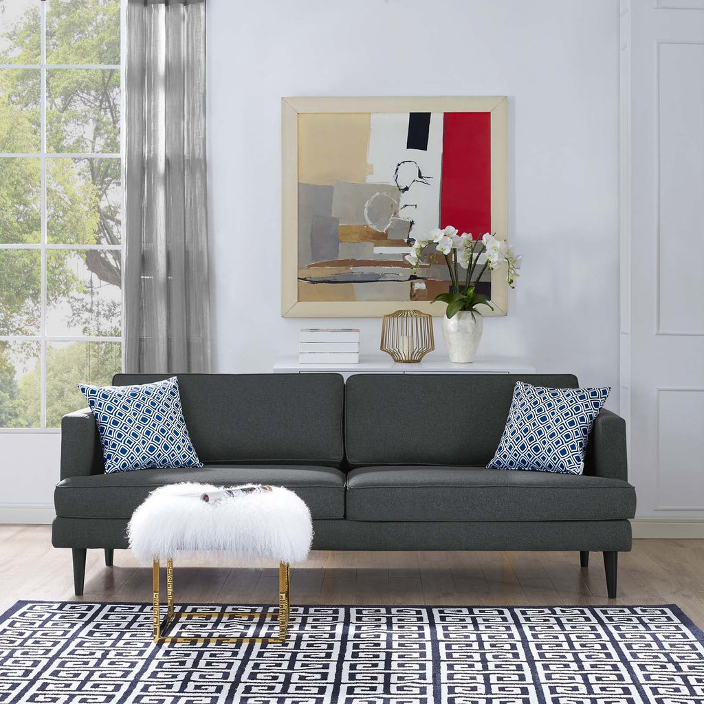 Agile Upholstered Fabric Sofa in Gray
