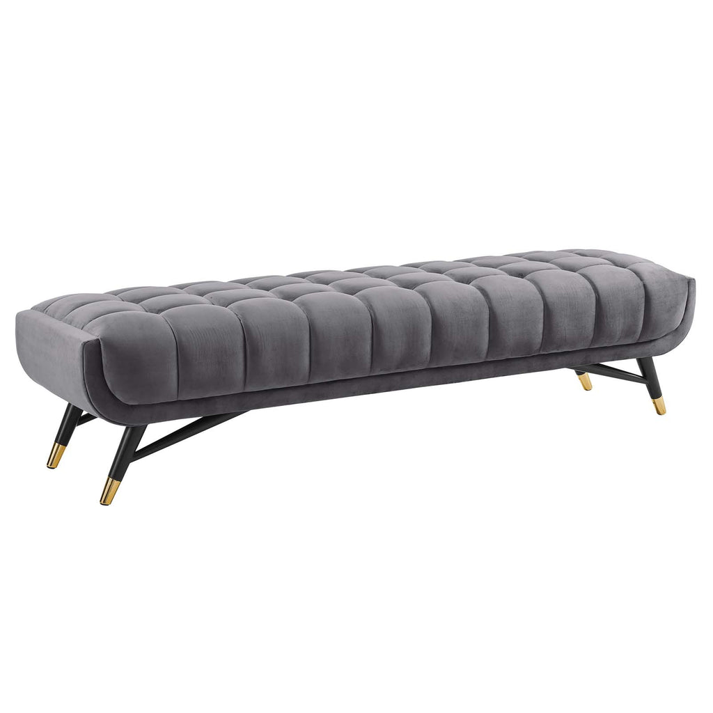 Adept Performance Velvet Bench in Gray