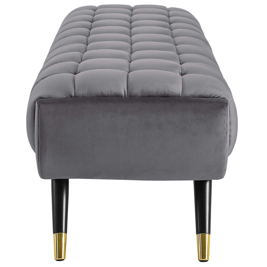 Adept Performance Velvet Bench in Gray