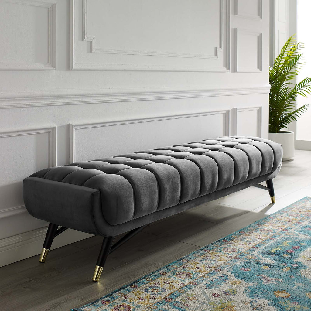 Adept Performance Velvet Bench in Gray