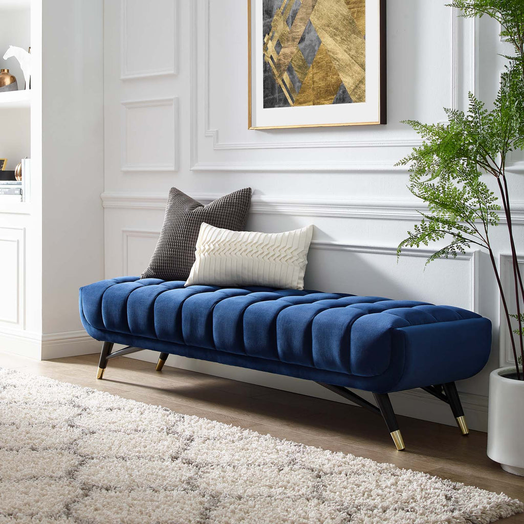 Adept Performance Velvet Bench in Midnight Blue