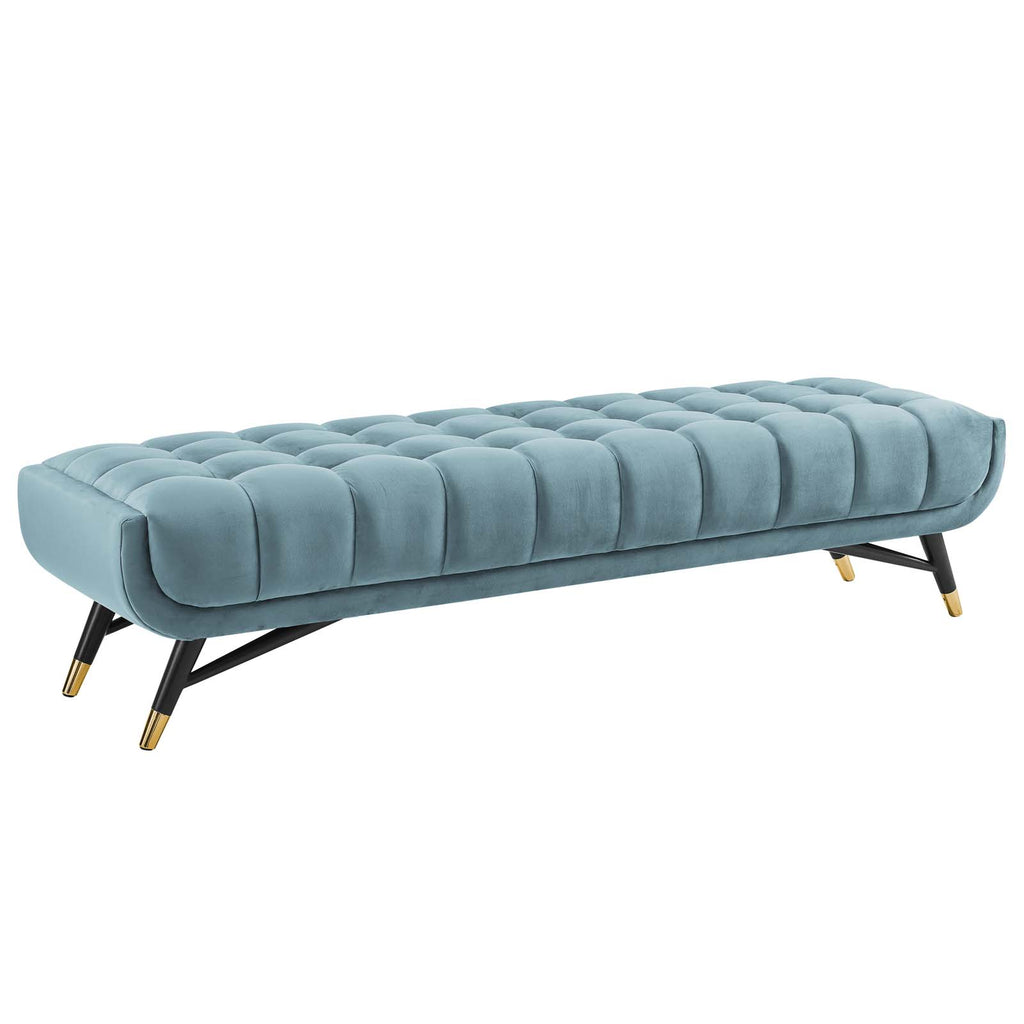 Adept Performance Velvet Bench in Sea Blue