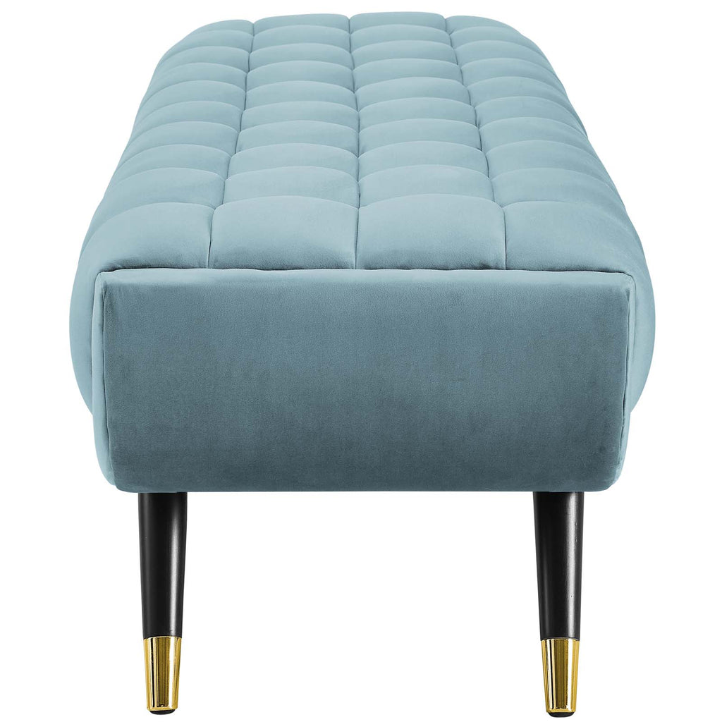 Adept Performance Velvet Bench in Sea Blue