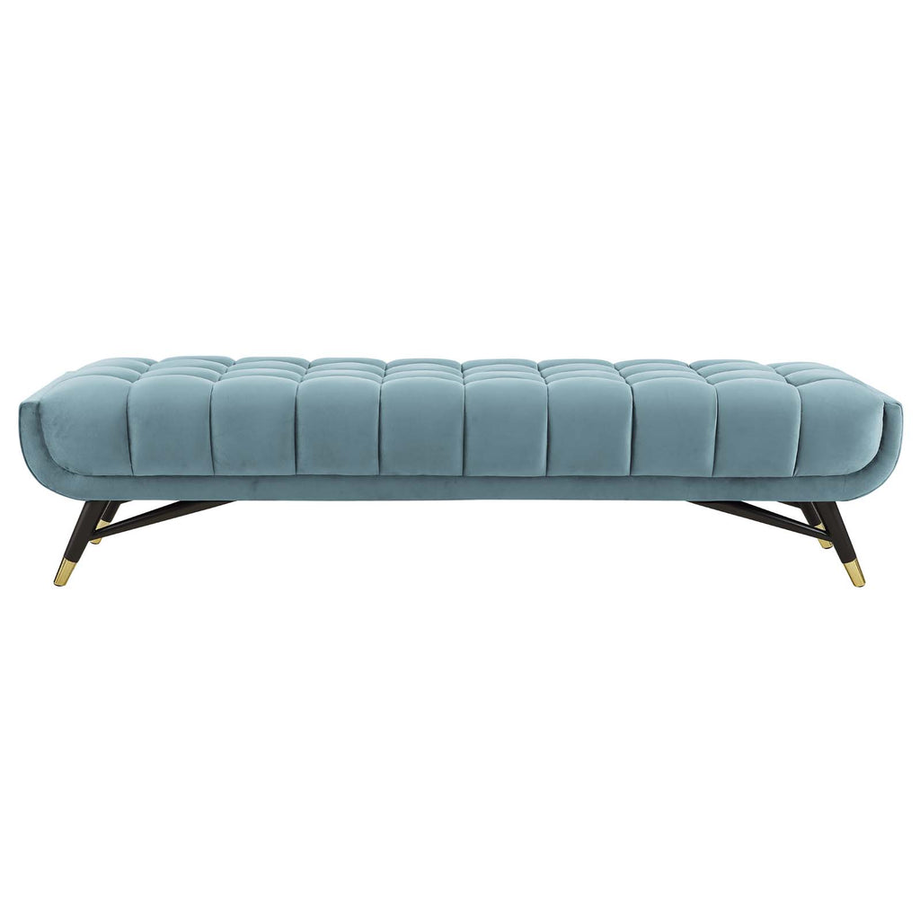 Adept Performance Velvet Bench in Sea Blue