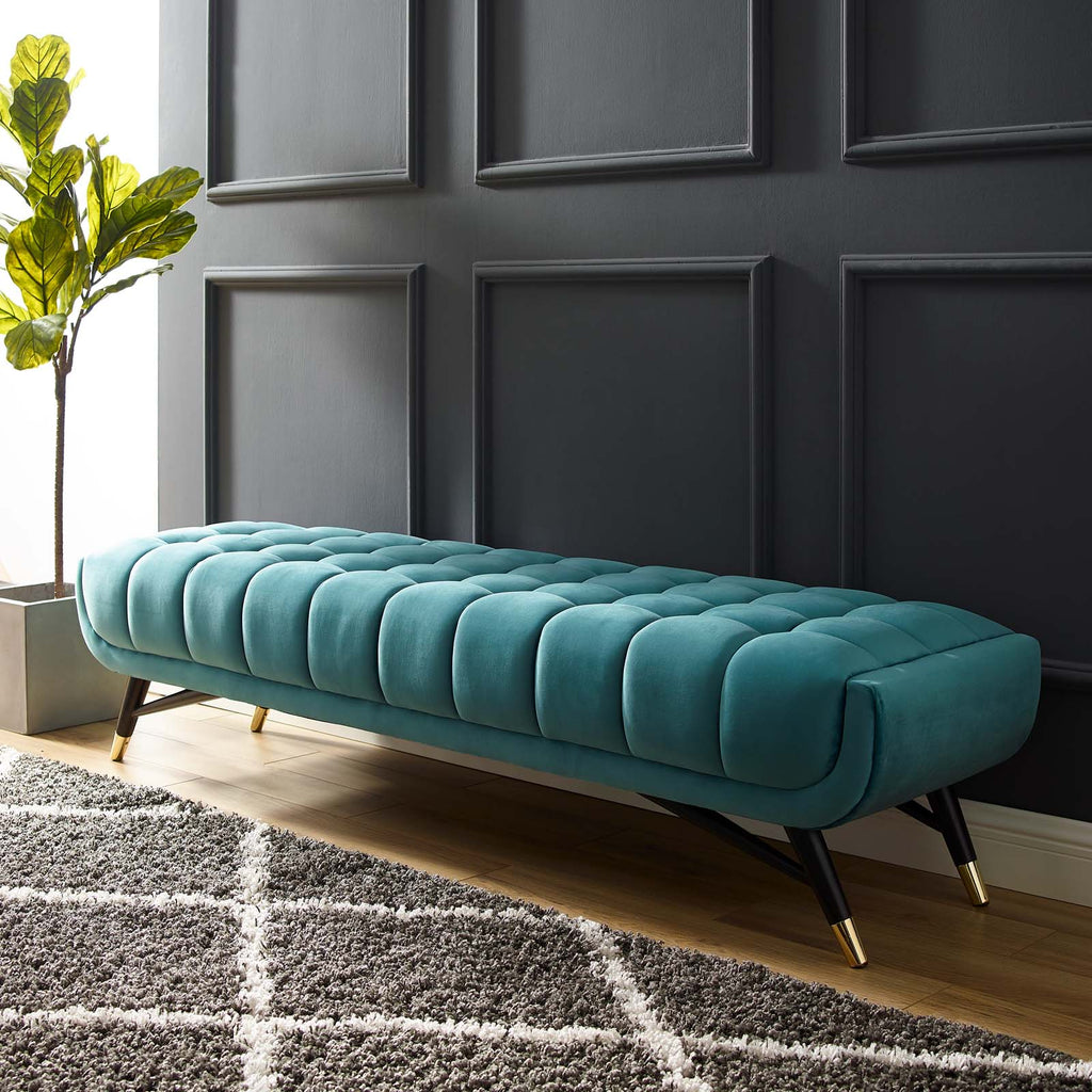 Adept Performance Velvet Bench in Sea Blue