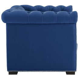 Heritage Performance Velvet Armchair in Midnight Blue