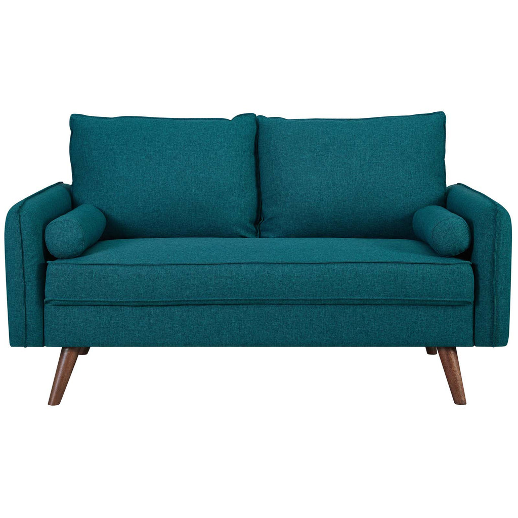Revive Upholstered Fabric Loveseat in Teal