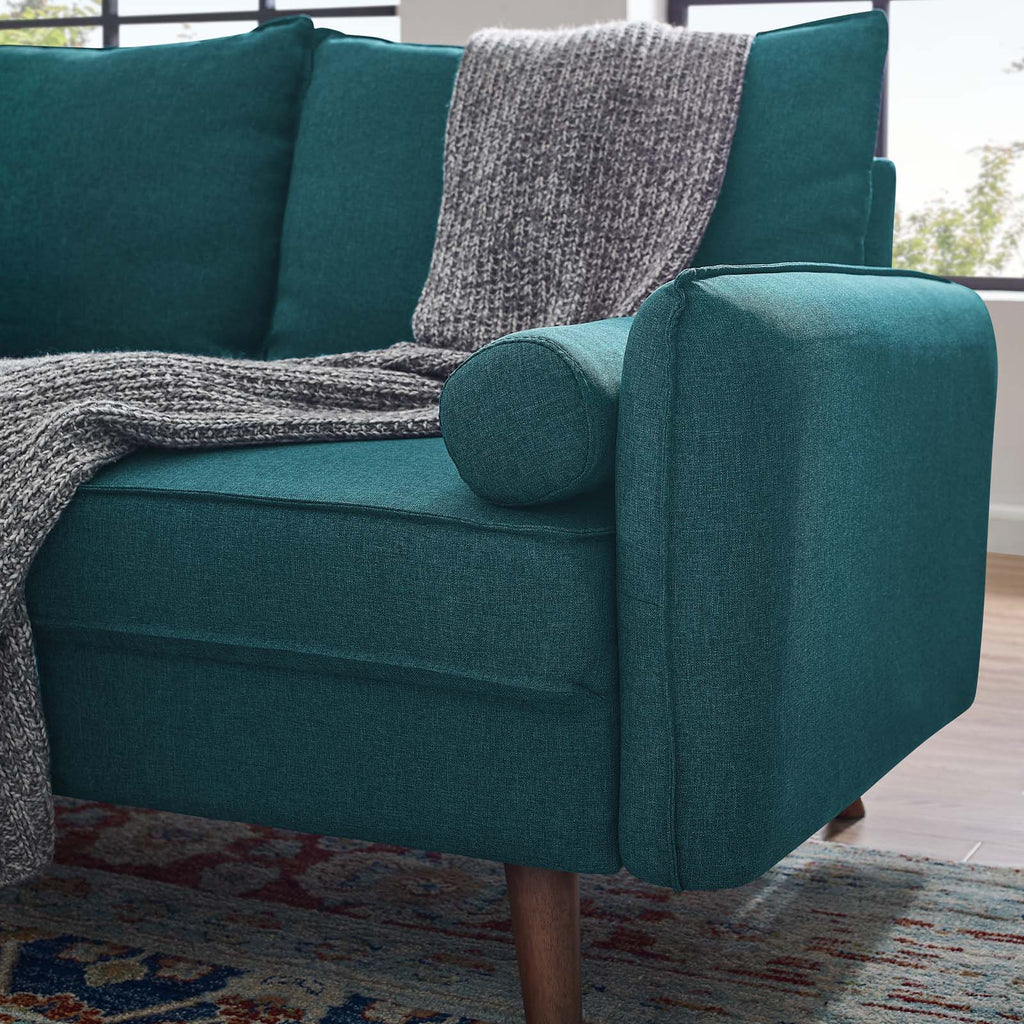 Revive Upholstered Fabric Loveseat in Teal