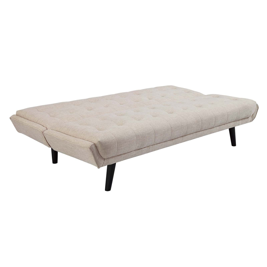 Glance Tufted Convertible Fabric Sofa Bed in Beige