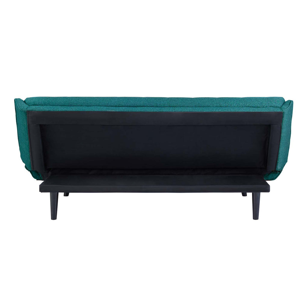 Glance Tufted Convertible Fabric Sofa Bed in Teal
