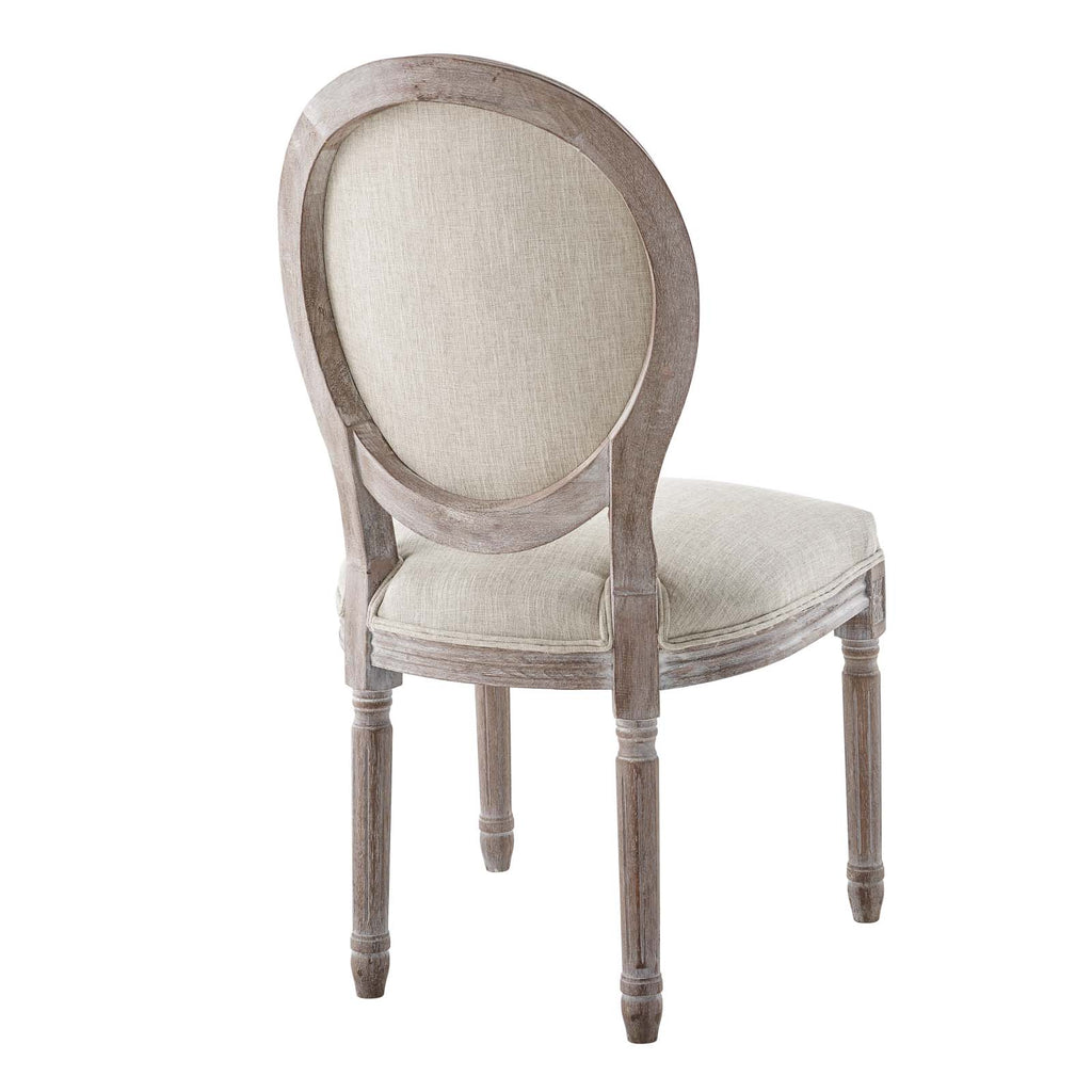 Arise Vintage French Upholstered Fabric Dining Side Chair Set of 2 in Beige