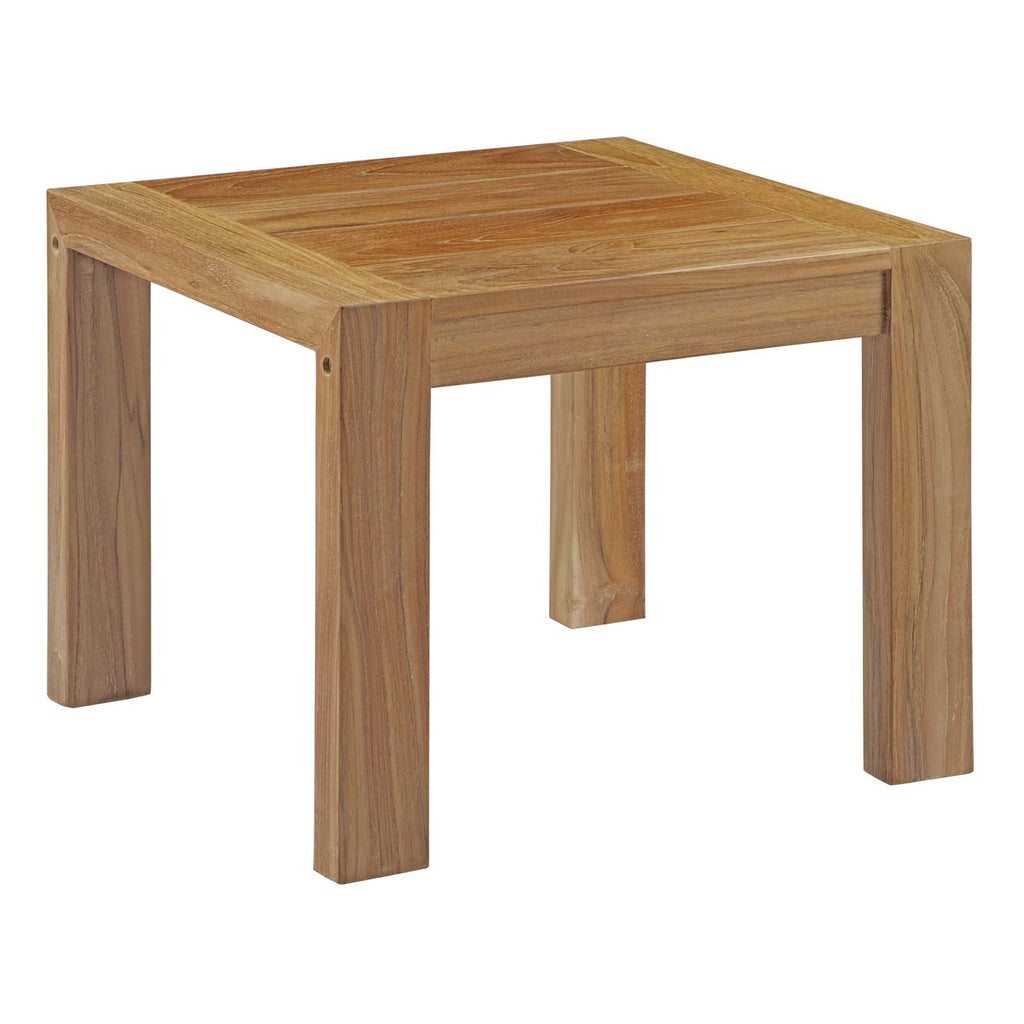 Upland 3 Piece Outdoor Patio Teak Set with End Table