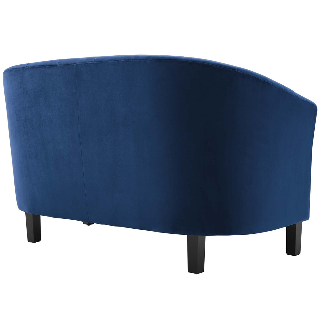 Prospect Channel Tufted Performance Velvet Loveseat in Navy