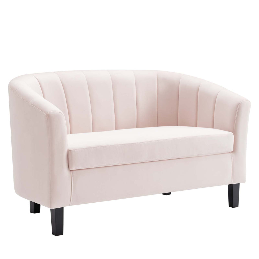 Prospect Channel Tufted Performance Velvet Loveseat in Pink