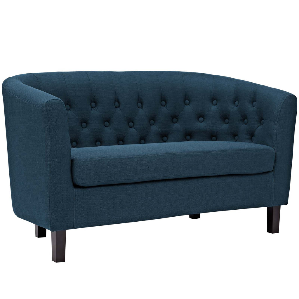 Prospect 2 Piece Upholstered Fabric Loveseat and Armchair Set in Azure