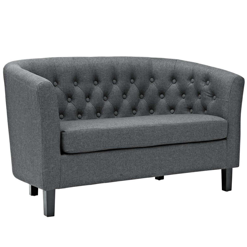 Prospect 2 Piece Upholstered Fabric Loveseat and Armchair Set in Gray