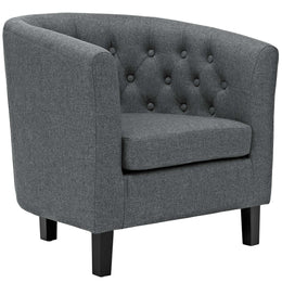 Prospect 3 Piece Upholstered Fabric Loveseat and Armchair Set in Gray