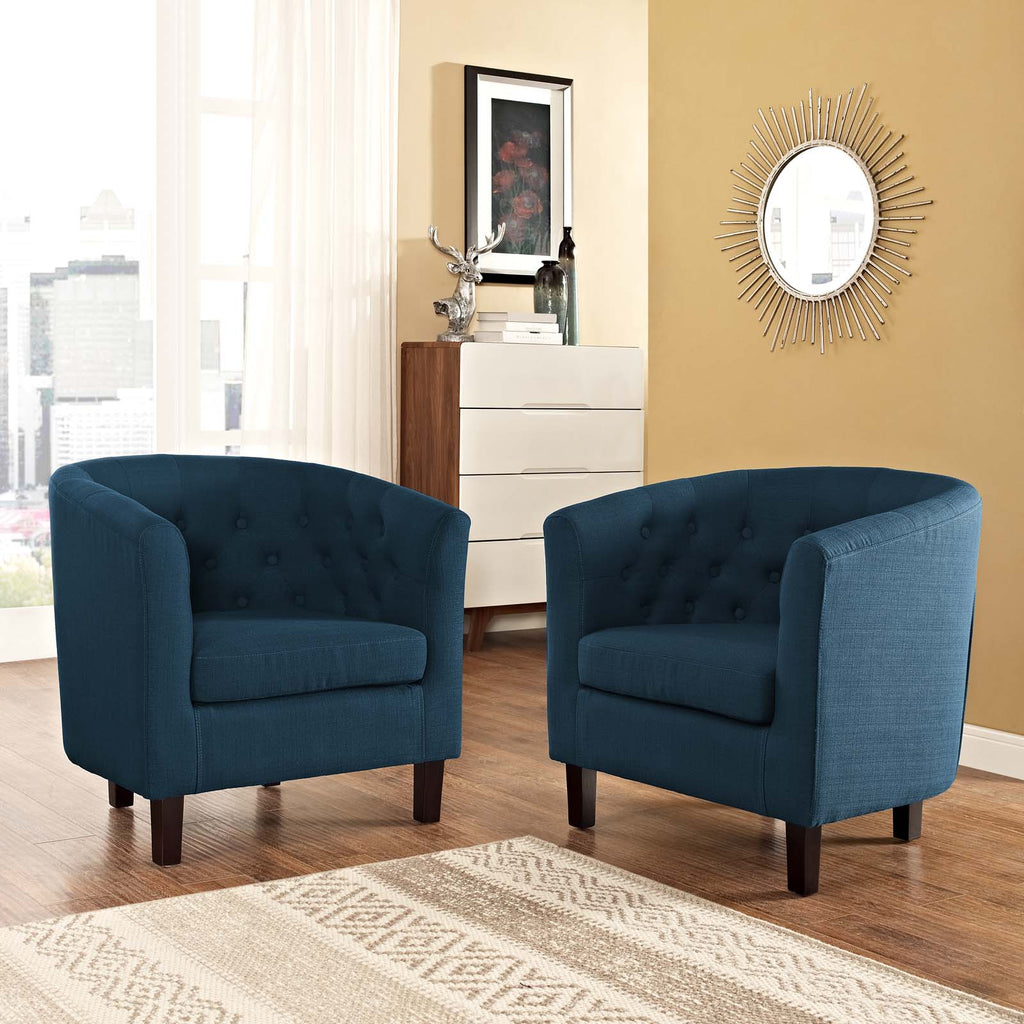 Prospect 2 Piece Upholstered Fabric Armchair Set in Azure