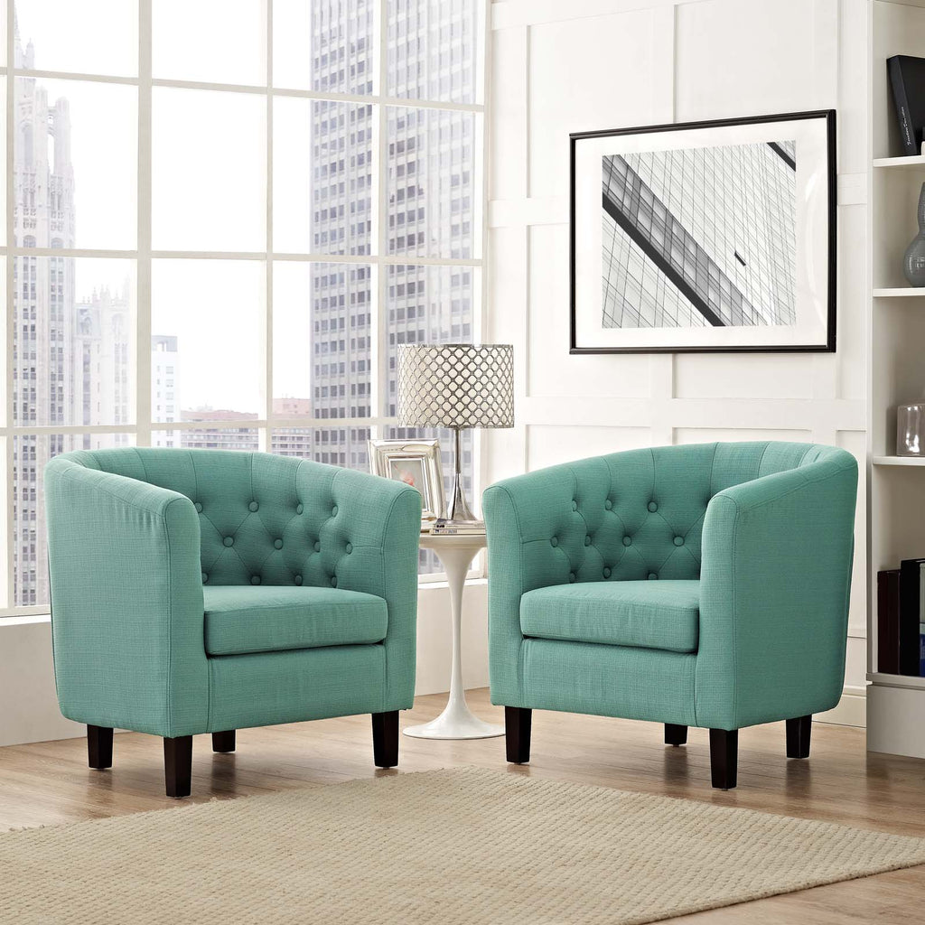 Prospect 2 Piece Upholstered Fabric Armchair Set in Laguna