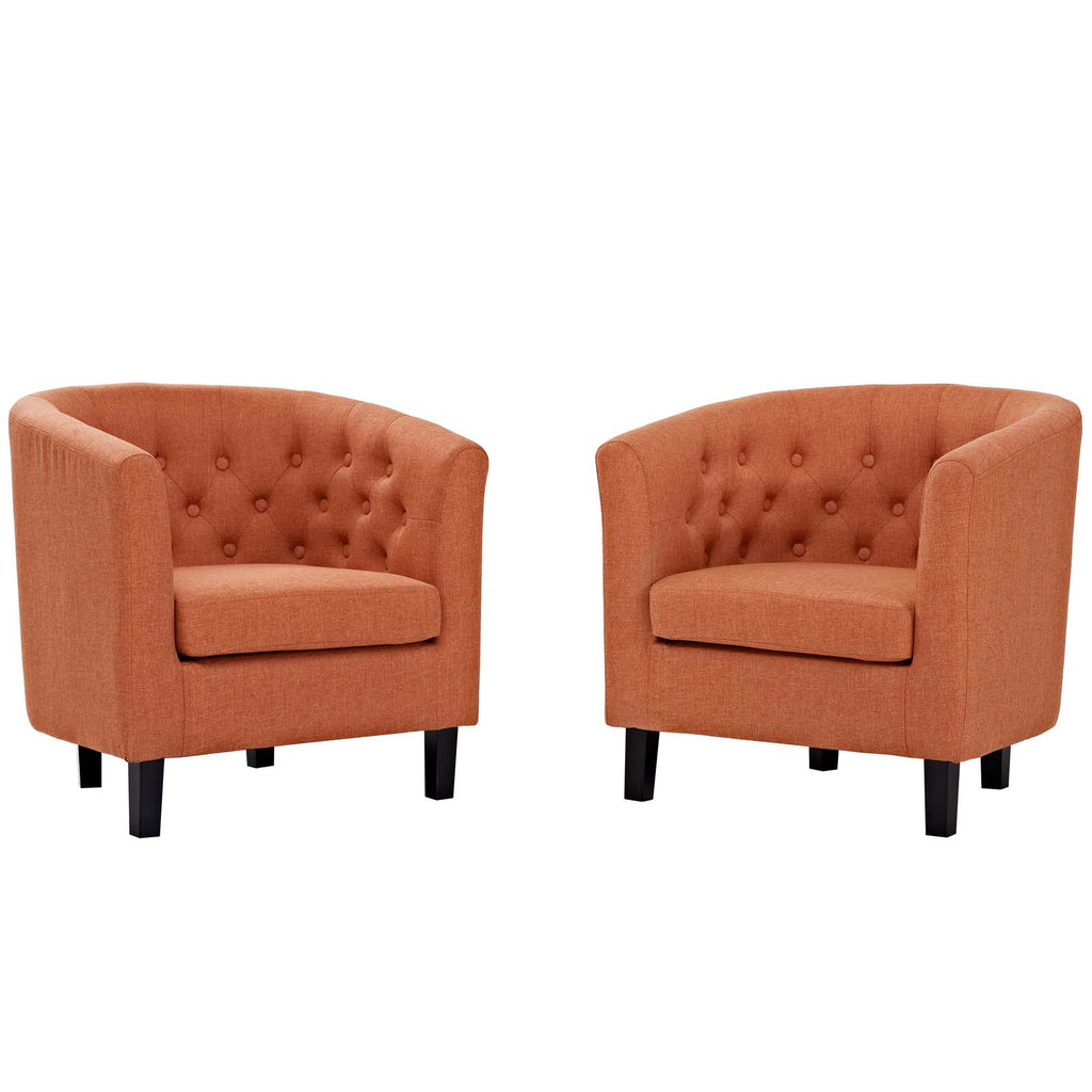 Prospect 2 Piece Upholstered Fabric Armchair Set in Orange