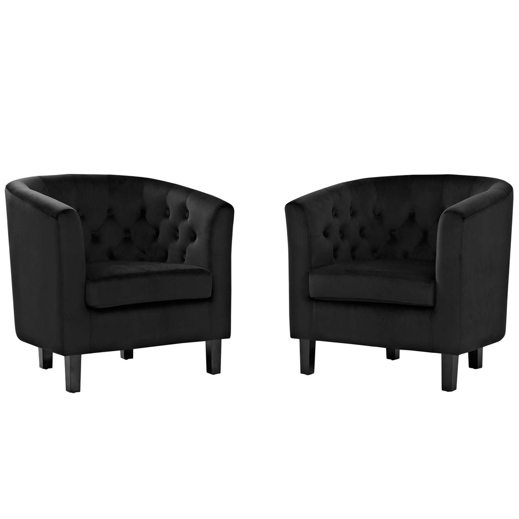 Prospect 2 Piece Performance Velvet Armchair Set in Black