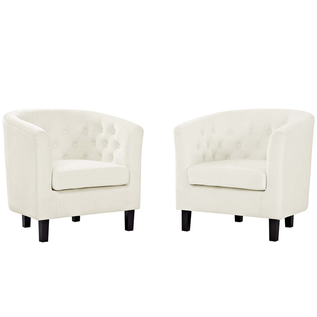 Prospect 2 Piece Performance Velvet Armchair Set in Ivory