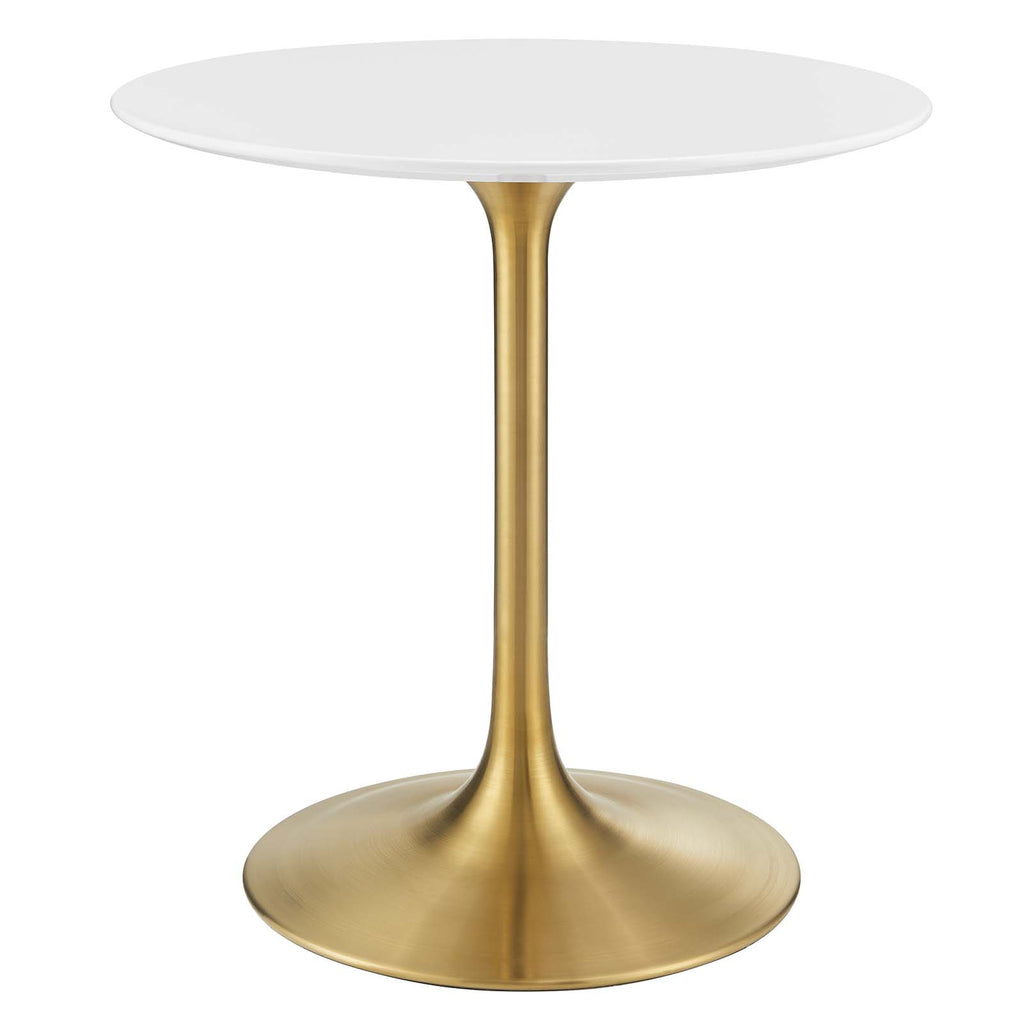 Lippa 28" Round Wood Dining Table in Gold White