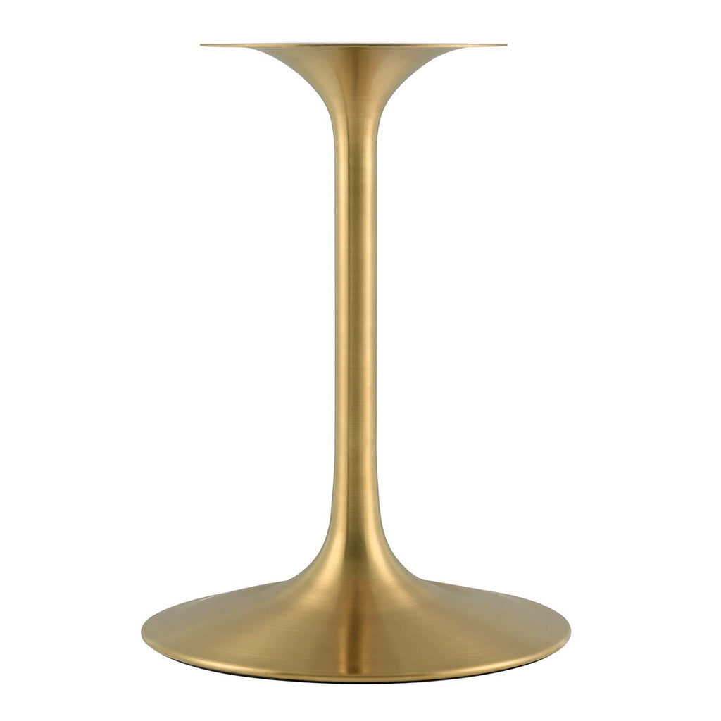 Lippa 28" Round Artificial Marble Dining Table in Gold White