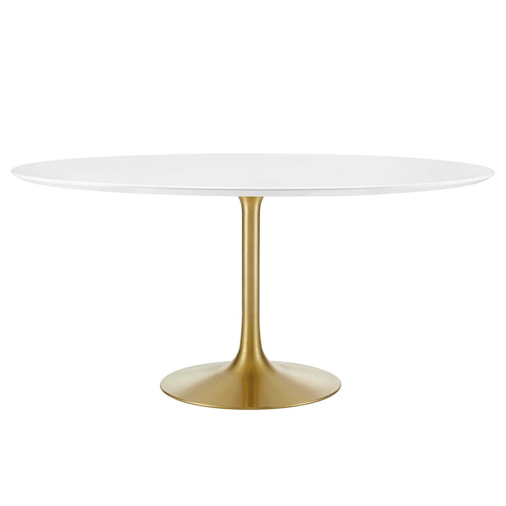 Lippa 60" Round Wood Dining Table in Gold White