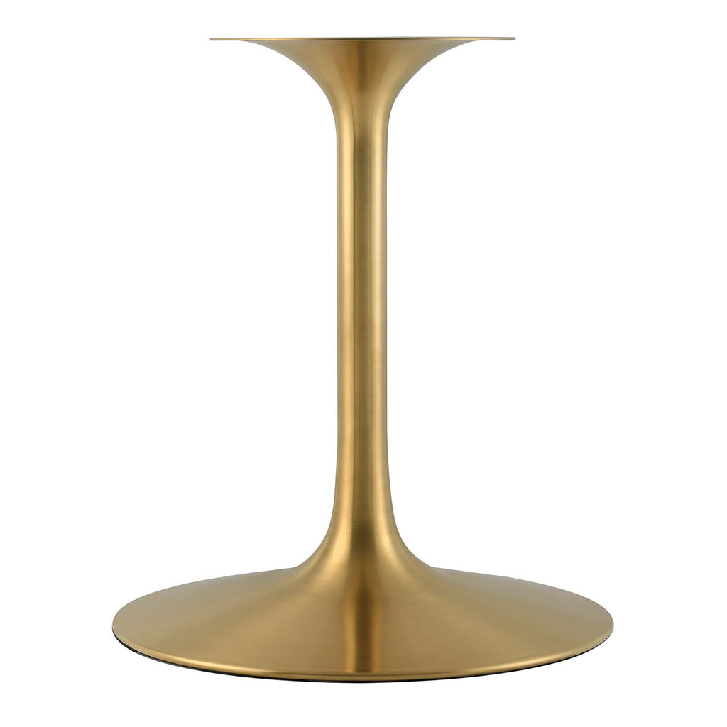 Lippa 40" Round Artificial Marble Dining Table in Gold White