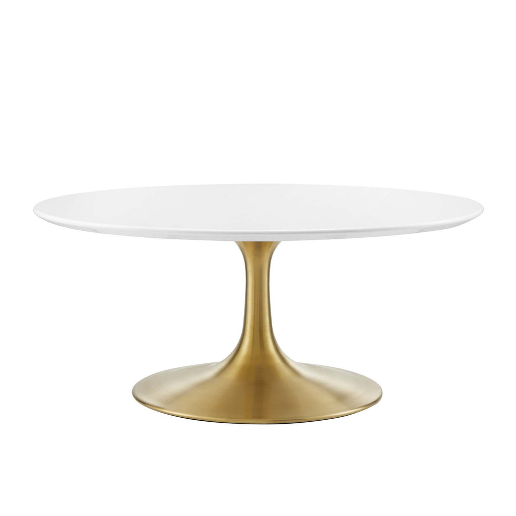 Lippa 36" Wood Coffee Table in Gold White