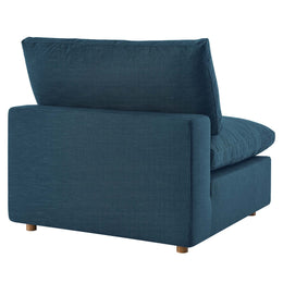 Commix Down Filled Overstuffed Armless Chair in Azure