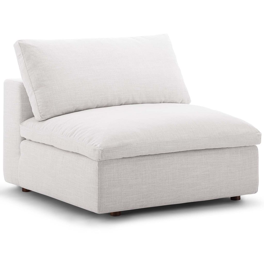 Commix Down Filled Overstuffed Armless Chair in Beige